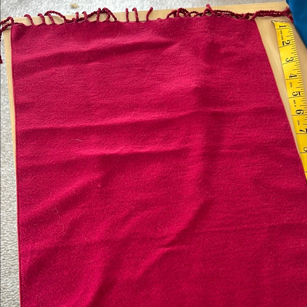 Red Fringe Scarf 100% silk